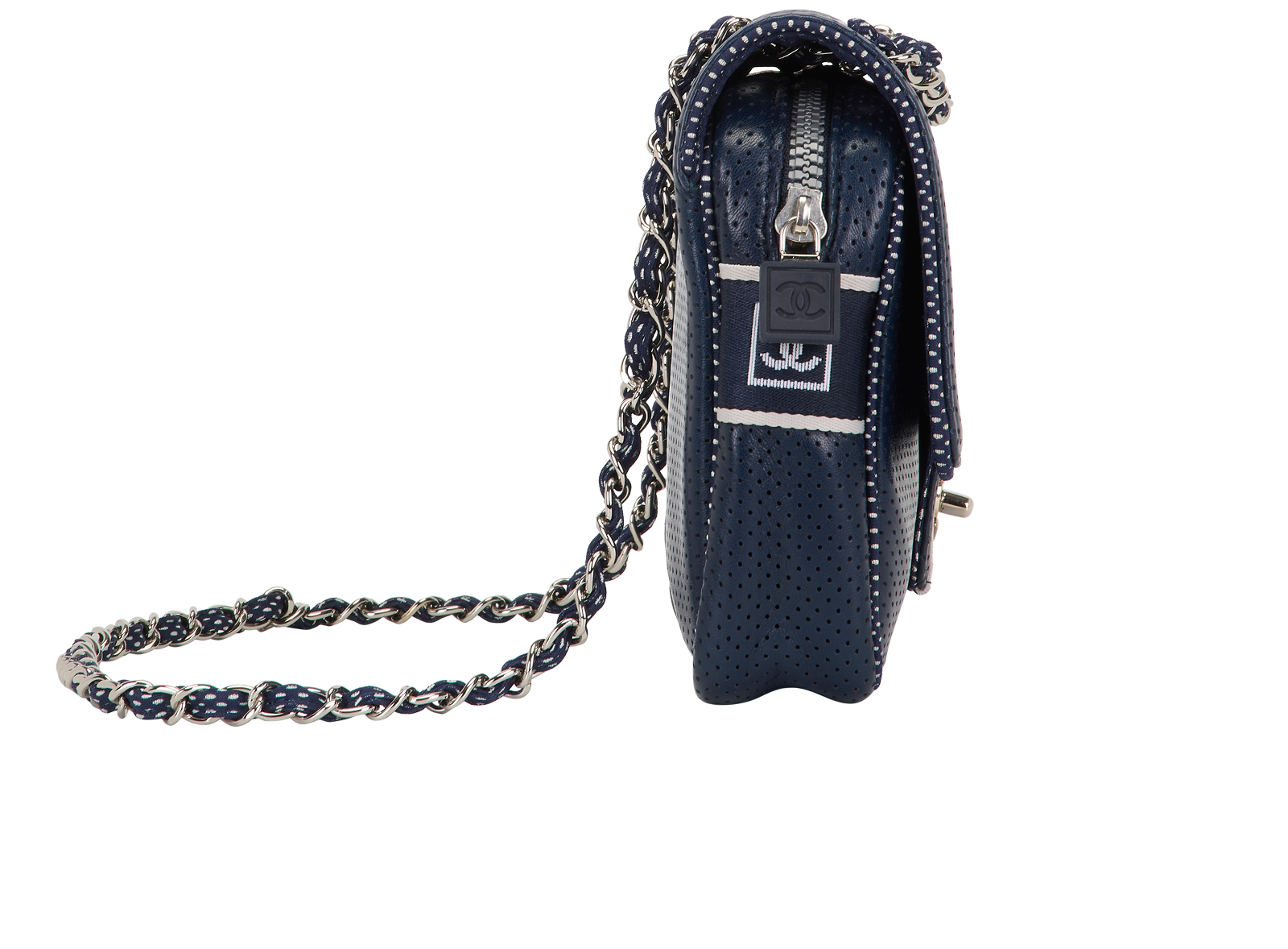 Sport Line Shoulder Bag, &pound;2,500, Handbags, Navy, Leather, Side view